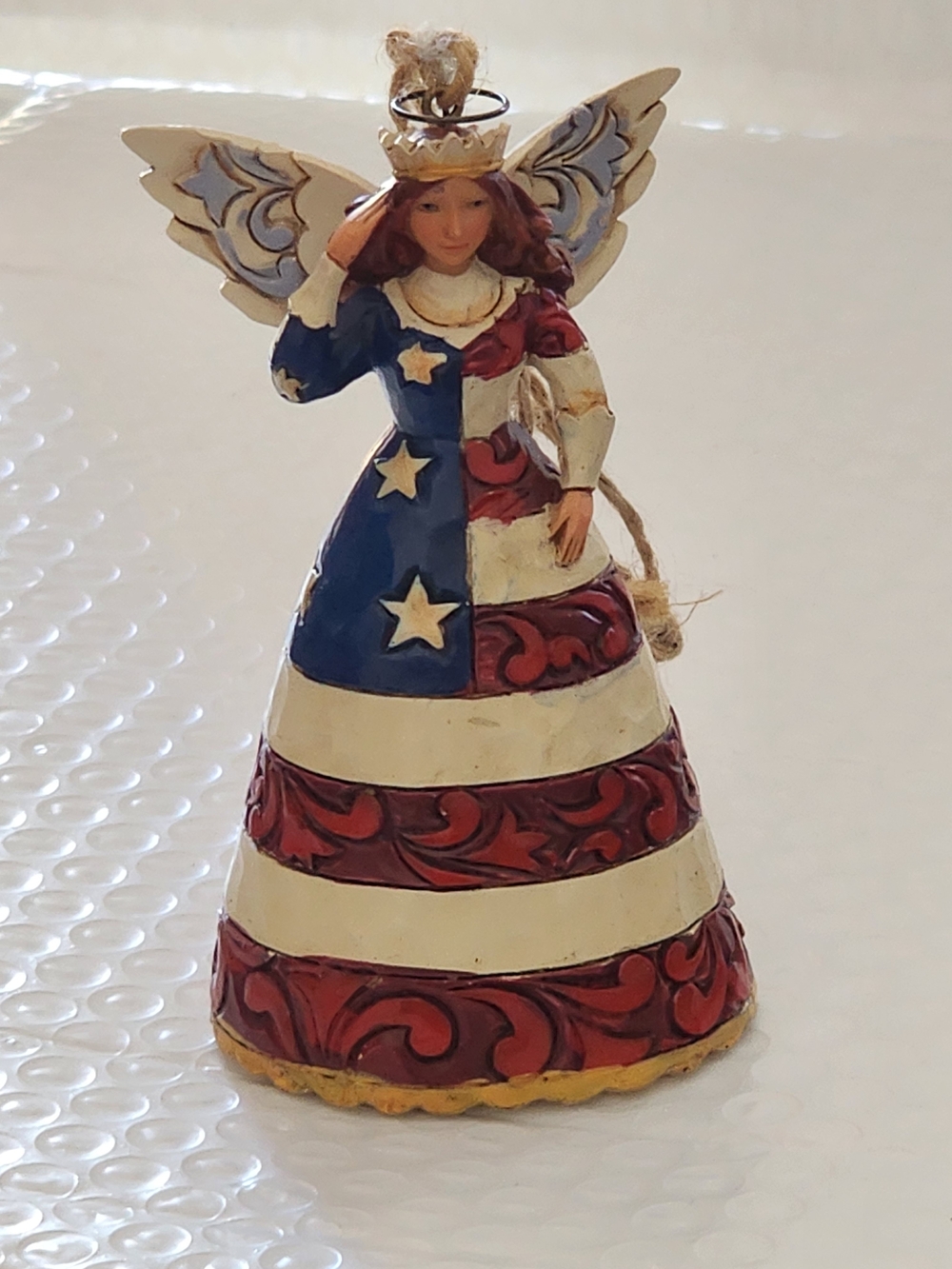 Jim Shore Patriotic Angel Ornament in Red, White, Blue